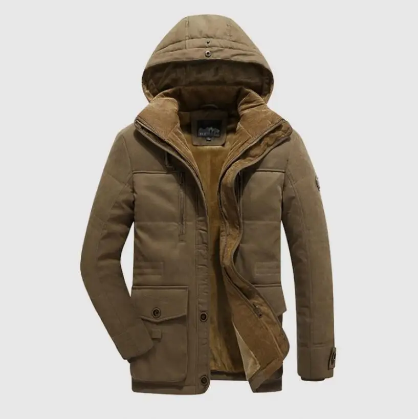 ROHOPO L to 6XL зимние парки из 100% хлопка Мужское пальто шерстяное с воротником и
