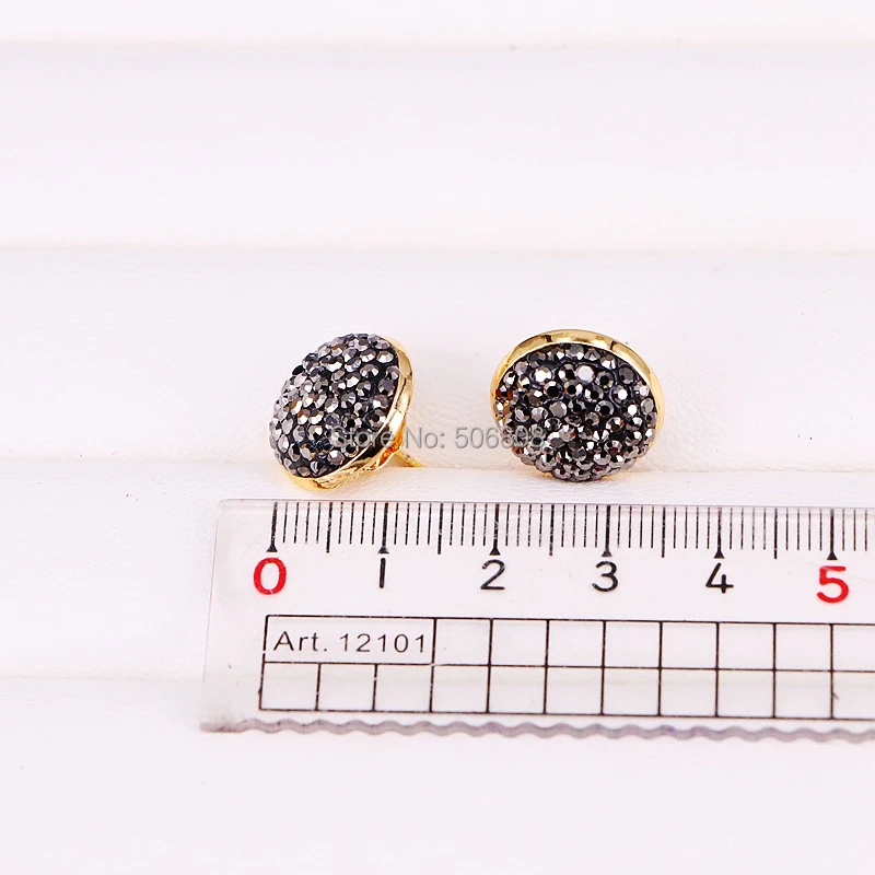 10 Pairs ZYZ296-8921 Gold color stud earrings pave rhinestone fashion jewelry | Украшения и аксессуары