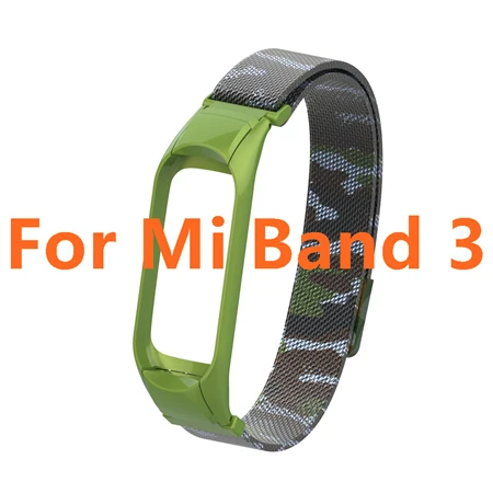 Camouflage Green Металлический браслет mi lanese Loop для Xiaomi mi Band 4 Srtap mi Band 4 магнитный браслет из нержавеющей стали mi Band 3 ремешок для mi Band 3 полосы - Цвет: Camouflage Green