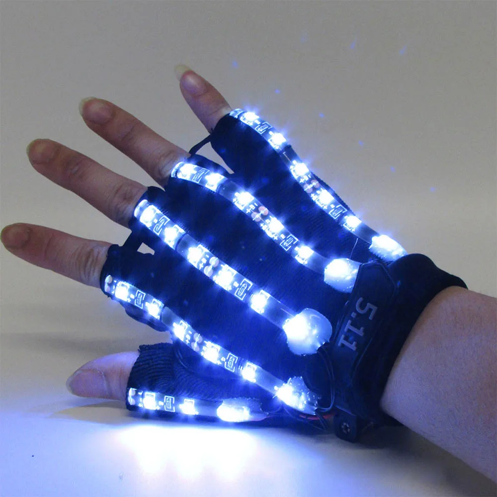 1pair(=2pcs) Led Glowing Gloves Stage Show Props LED Light up Glow Party Supplies Flashing Luminous Decors | Дом и сад