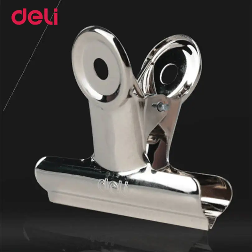 

Metal Paper Binder Grip Deli Clips Normal Circule Shape Office Tool 64mm Size 6 Pcs A Set Standard Stainless Steel Silver Clips