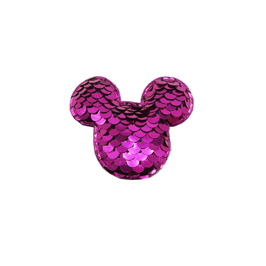 hot pink 20 шт. 5,5*4,5 см блестки патчи для кошек аппликации для рукоделия одежды Швейные принадлежности "сделай сам" заколки для волос аксессуары - Цвет: hot pink