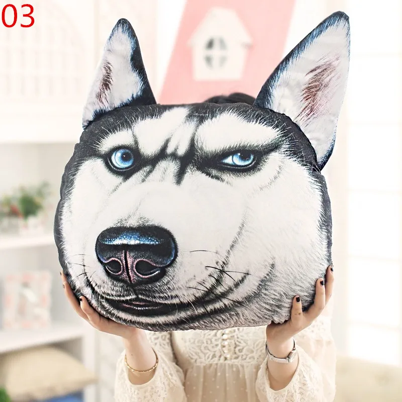 

New Hot 3D 38cm*35cm Samoyed Husky Dog Plush Toys Dolls Stuffed Animal Pillow Sofa Car Decorative Creative Birthday Gift