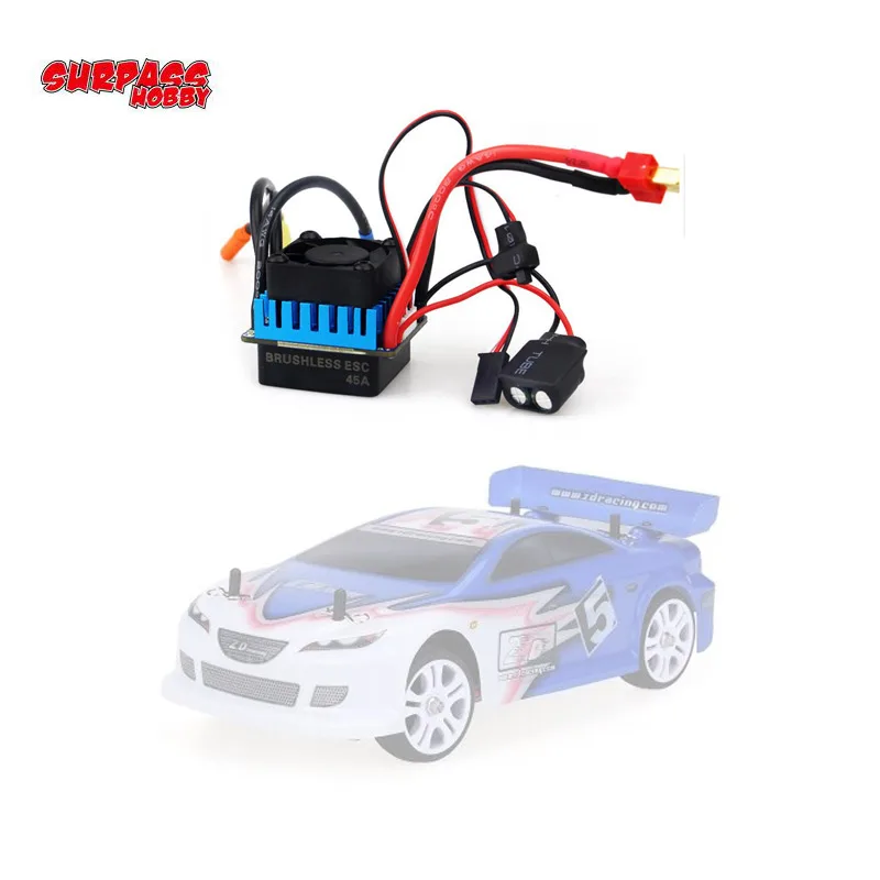 45A бесщеточный ESC электрический регулятор скорости для 1/10 Traxxas HSP Redcat HPI RC