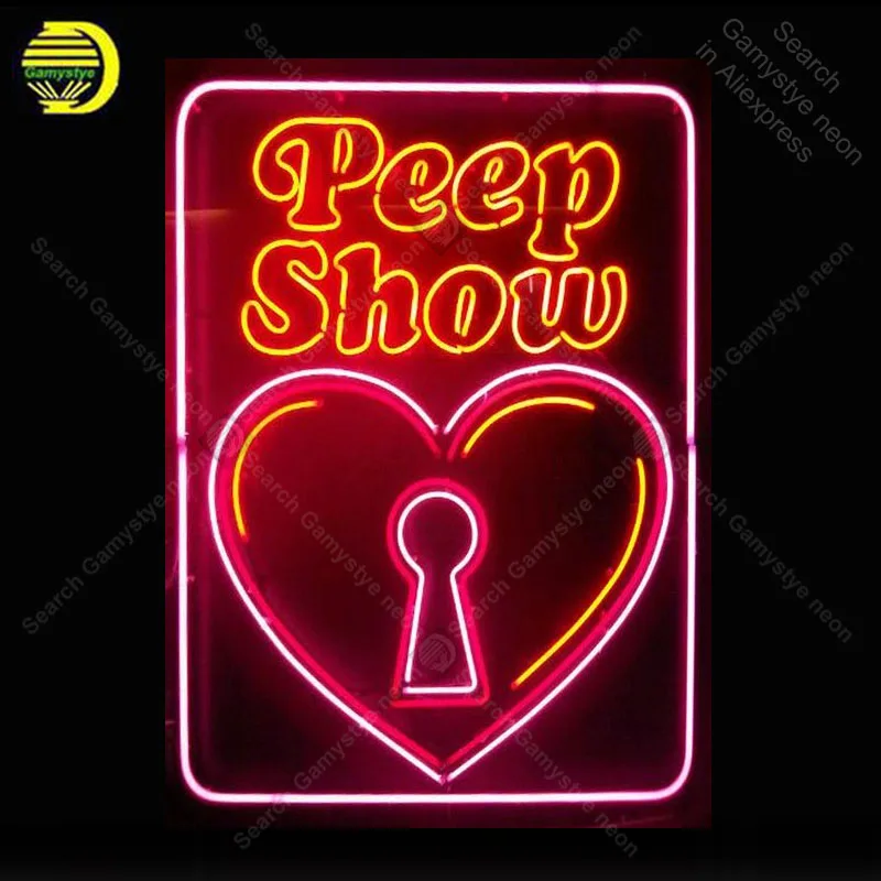 Неоновая Ночная вывеска для Peep Show неоновые светильники с отверстиями клавиатуры