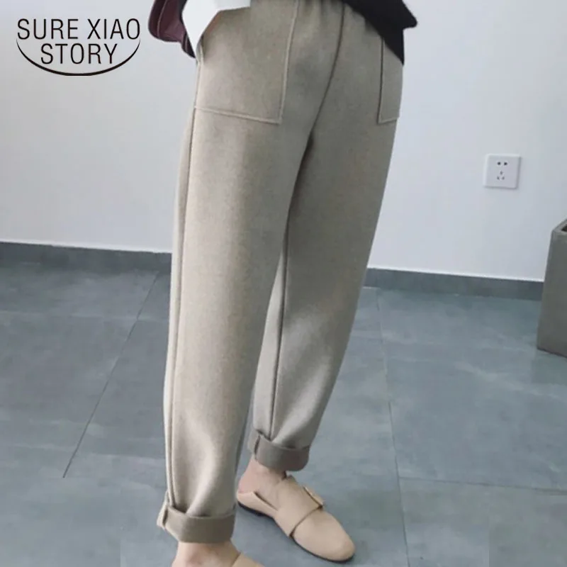 

Женские шаровары с карманами, повседневные однотонные черные шаровары, 1788 50, зима 2019