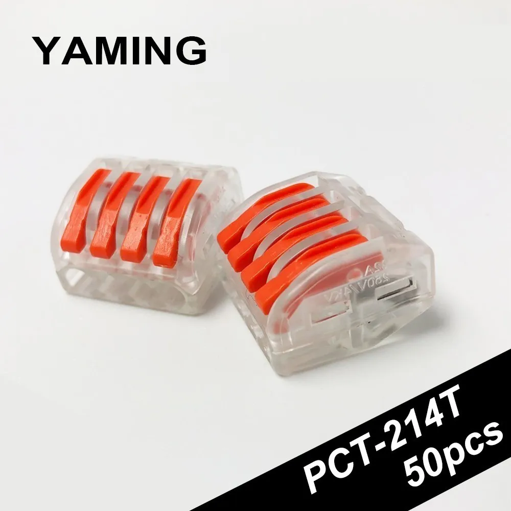 

PCT-214T transparent 4 Pins Terminal Block Wire Connector Universal Compact Plug-in box cage 32A/400V (50PCS)