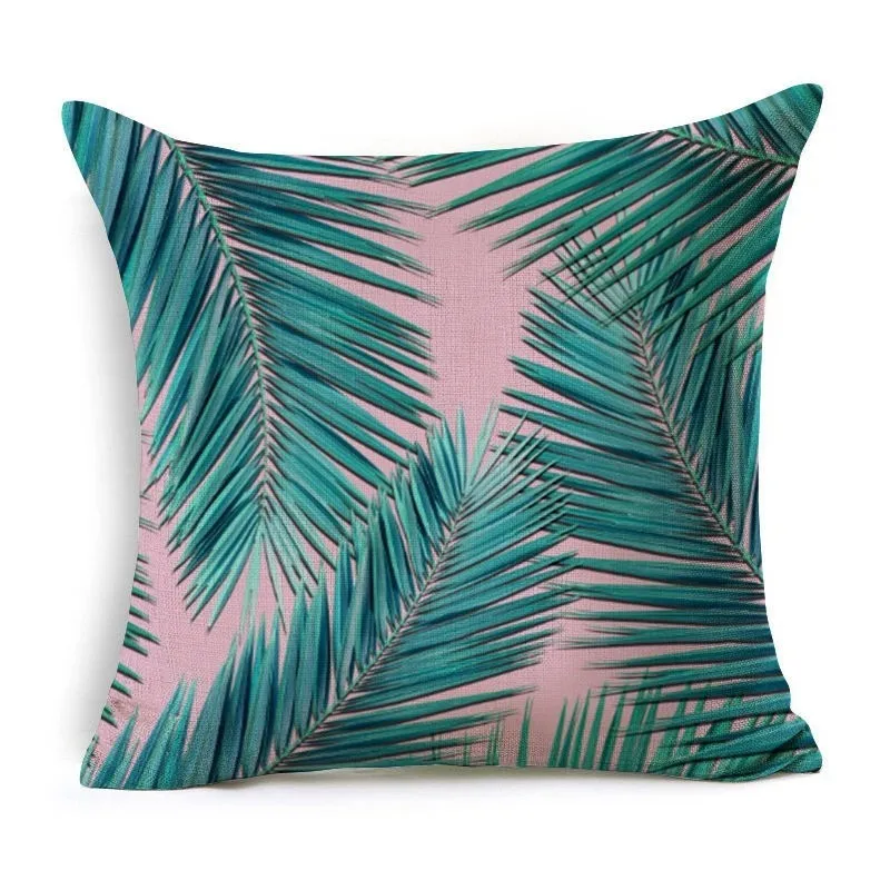 40027-018 43*43 см тропические растения кактус монстера узор хлопок белье Чехлы для подушек автомобиля декоративные подушки для дома наволочка 40027 - Цвет: 40027-018