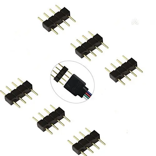 EzUsin 40pcs 4 Pin Male to RGB 5050 3528 LED Strip Lights Connectors | Обустройство дома