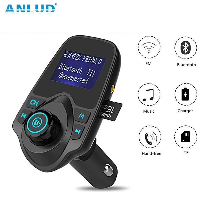 ANLUD Bluetooth автомобильный комплект Handfree fm передатчик T11 двойное USB зарядное