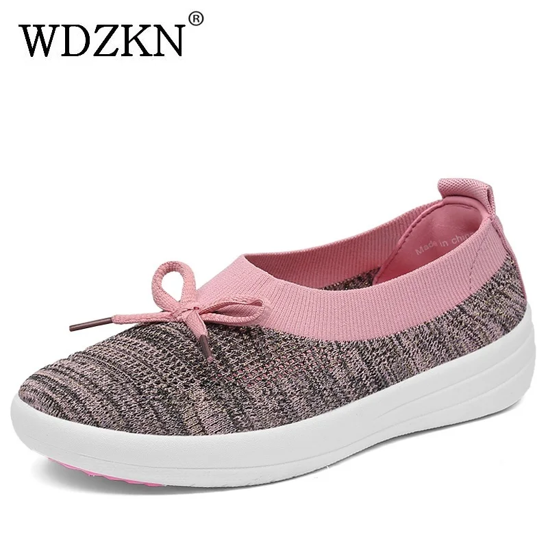 

Женские сетчатые туфли WDZKN, Повседневные Дышащие туфли на плоской подошве без застежки, милые туфли на плоской подошве, большие размеры 35-41, ...