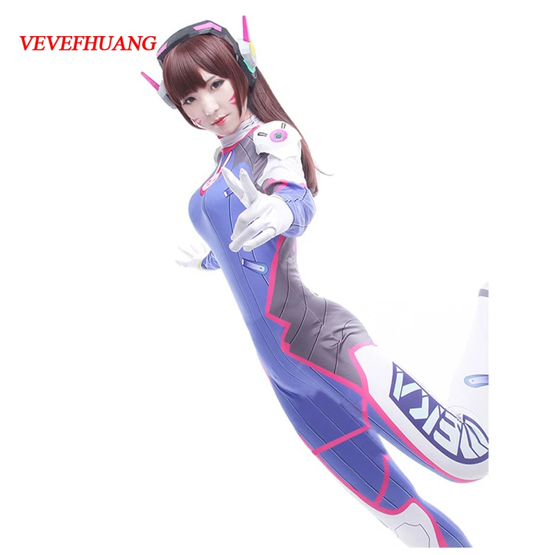 VEVEFHUANG D.Va костюм из лайкры и спандекса DVA Косплэй Zentai взрослых комбинезон Хэллоуин