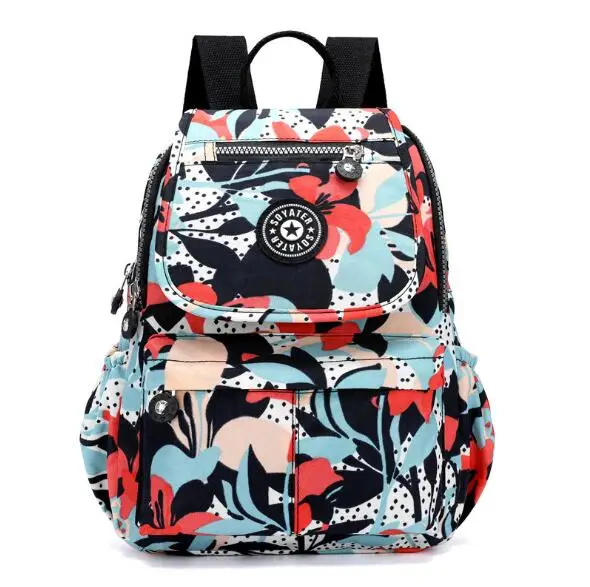Soyt Floral small backpack K I PDE suitable for teenage girls leisure wrinkled Nylon Backpack women's Sac A Dos bag | Багаж и сумки
