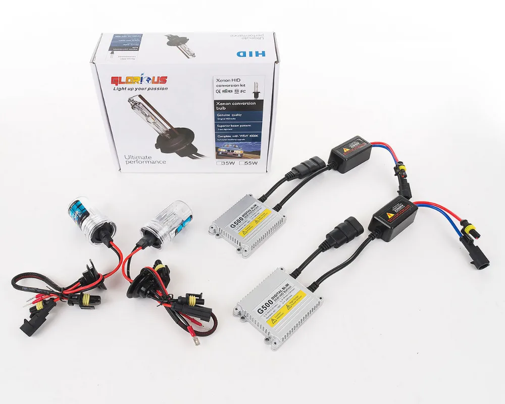 Ксеноновая H7 G500 55 Вт лампа переменного тока hid kit H1 H3 H4 H11 9005 9006 4300K 5000k 6000K 8000K HID