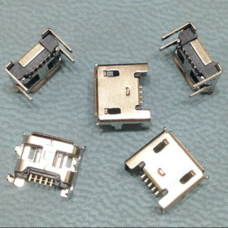 Разъем MICRO USB 5 контактный длинный Позолоченный разъем для телефона на Android|4 pin female