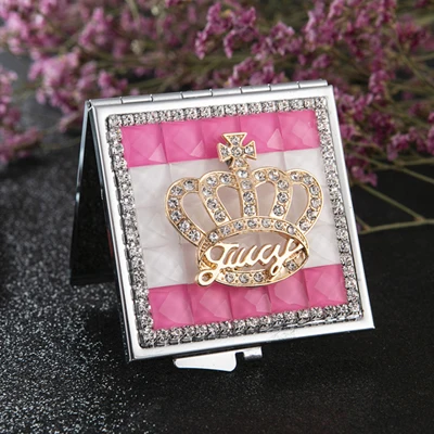crown 1 Вечерние платье подружки невесты подарок девушке другу свадебные сувениры, с украшениями в виде кристаллов с бантом и принтом в виде сердца, мини Красота макияжное компактное карман декоративное зеркало - Цвет: crown 1