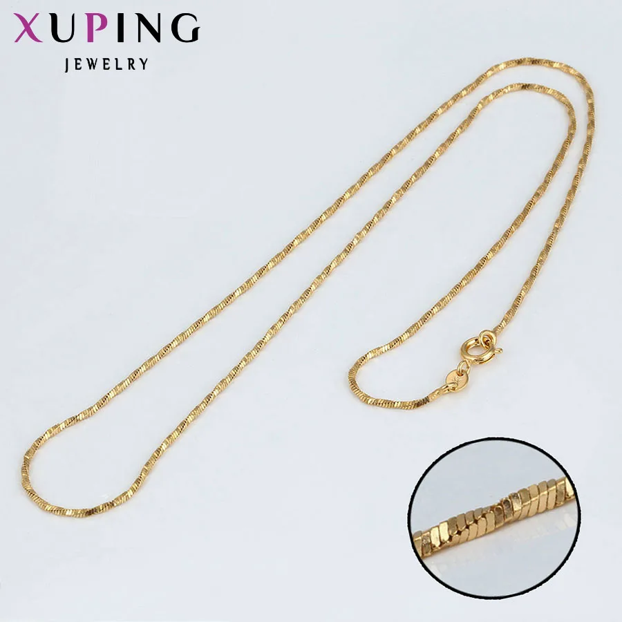 Xuping, модное ожерелье, дизайн, большое длинное ожерелье, позолоченное, для женщин, мужчин, цепь, ювелирное изделие, подарок 42532
