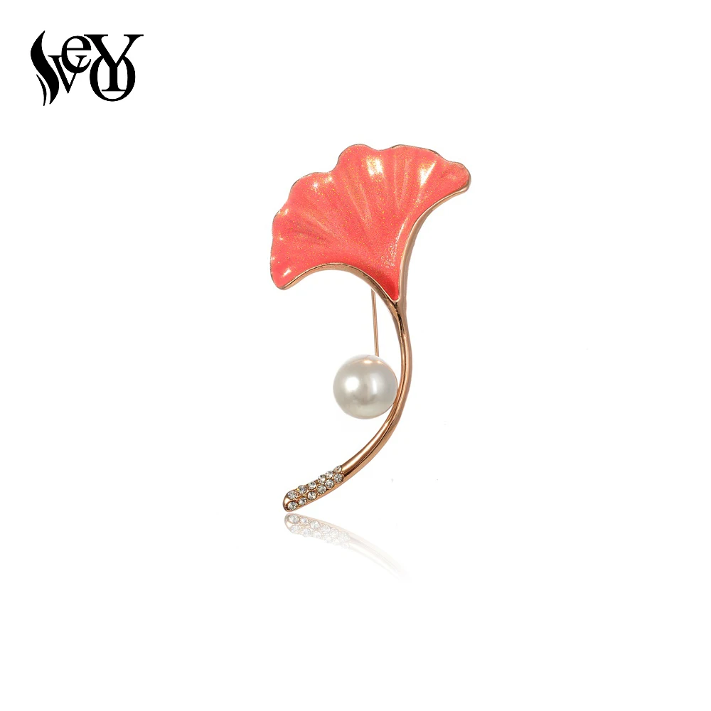 

VEYO Enamel Brooch for Woman Elegant Pink Flower Pins Fashion Jewelry Wholesale