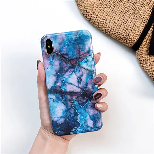 Style 24 Мраморная текстура мягкий IMD силиконовый чехол для телефона для iPhone X XS XR XS Max красочный Ретро узор задняя крышка для iPhone 6 6S 7 8 Plus - Цвет: Style 24