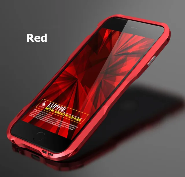 Красный Luphie чехол для iPhone X 8 7 Plus противоударный Броня Роскошный металлический бампер неправильной Алюминий крышка для iPhone 6 6 S плюс - Цвет: Красный