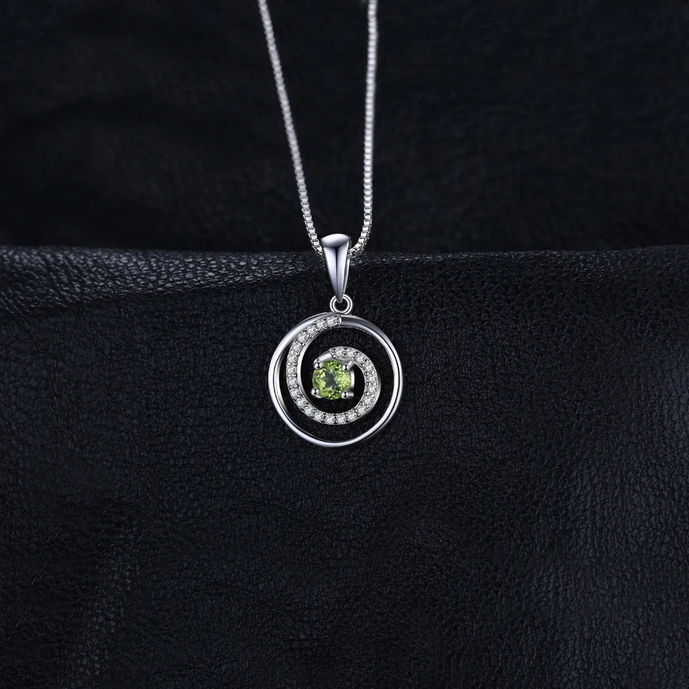 Jewelrypalace swirl 0.4ct круглый Перидот Цепочки и ожерелья подвеска стерлингового серебра