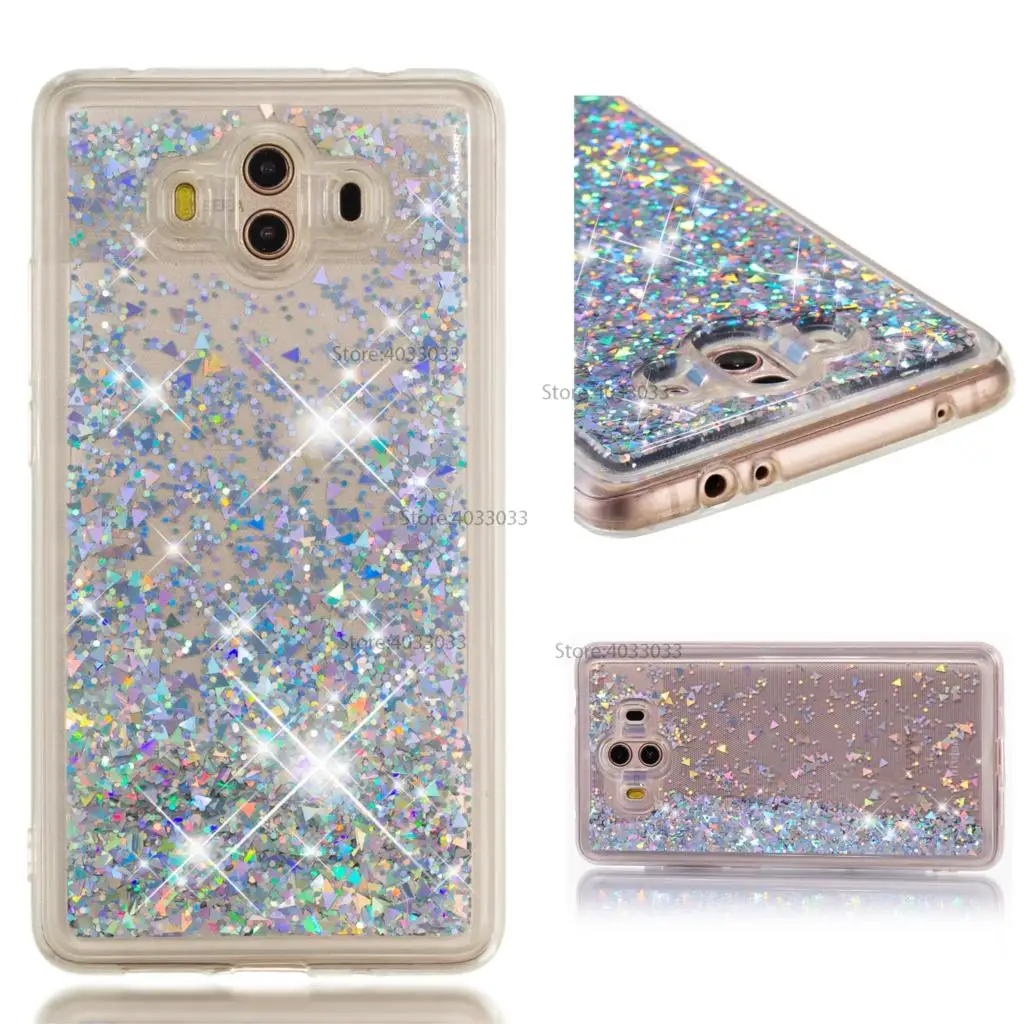 TPU чехол для huawei Коврики 10 ALP L09 L29 динамический поток жидкости флэш-Crystal Clear задняя