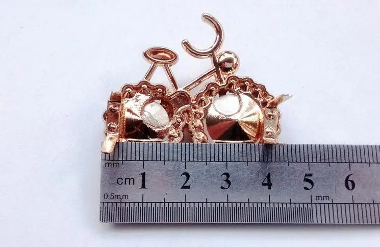 45x38 мм велосипед с алмазным светом золото devorative сплав металлические детали для