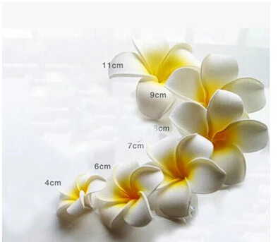 

<100PCS/LOT> 6CM Artificial Hawaii PE Plumeria flower / Frangipani foam Flower FOR headwear wedding decoration DIY Craft