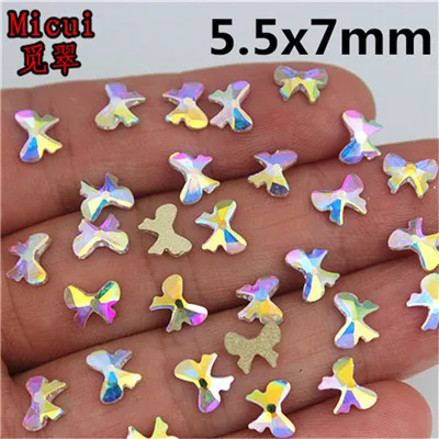 5.5x7mm Butterfly Micui 36 шт. несколько форм AB прозрачное стекло Кристалл Плоская задняя сторона клей для страз на не горячей фиксации 3D дизайн ногтей украшения MC15 - Цвет: 5.5x7mm Butterfly