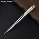 Высококачественная Серебряная сетчатая ручка Монте из нержавеющей стали, офисные принадлежности, роскошная гладкая металлическая шариковая ручка для письма
