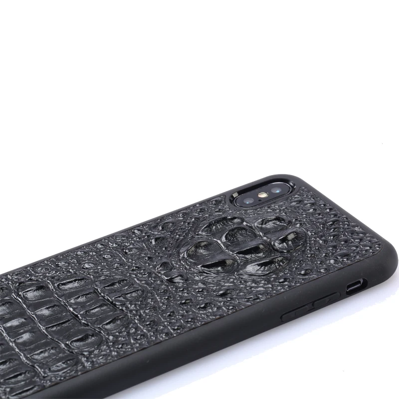 LANGSIDI 3D Crocodile Texture Genuine Leather covers for iphone x case 3d Leather cases for iphone XR XS Business phone cases