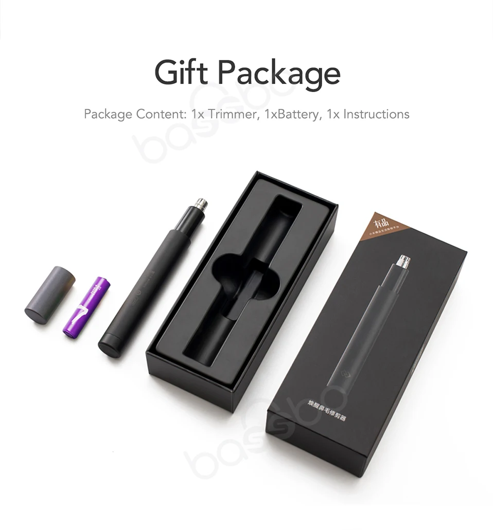 Xiaomi Мини-машинка тример для носа и ушей HN1 острое лезвие для мытья тела Портативный минималистский дизайн безопасный обрезать волосы, нос для Семья ежедневно Применение