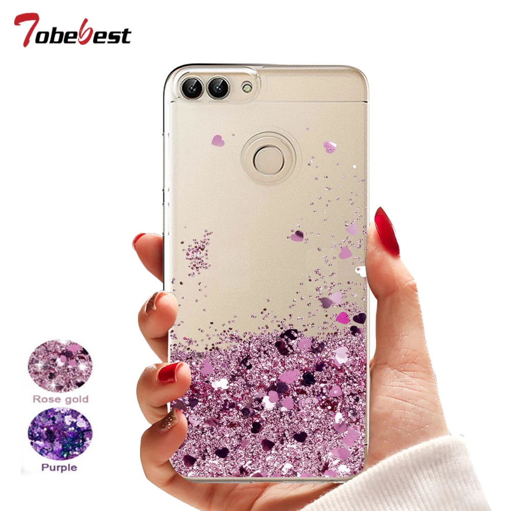 Умный чехол для Huawei P с жидкими блестками Enjoy 7S Smart чехол-накладка из ТПУ