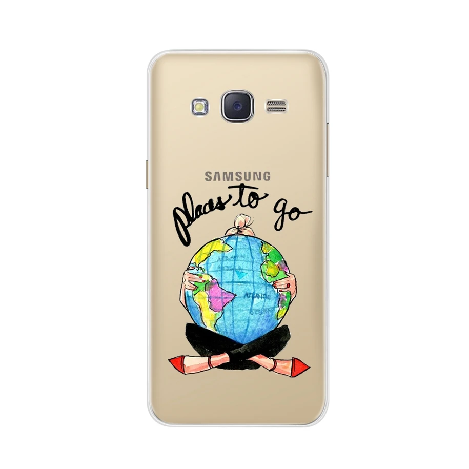 Сиренево-синего цвета 5," мягкие ТПУ чехлы с цветами для samsung Galaxy J3 чехол для J320 J320F J320M с рисунком бампер для samsung J3 J330 чехол - Цвет: Сиренево-синего цвета