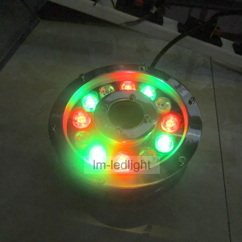 24В подводный rgb свет 12 Вт IP68 Водонепроницаемый фонтанный светильник led RGB