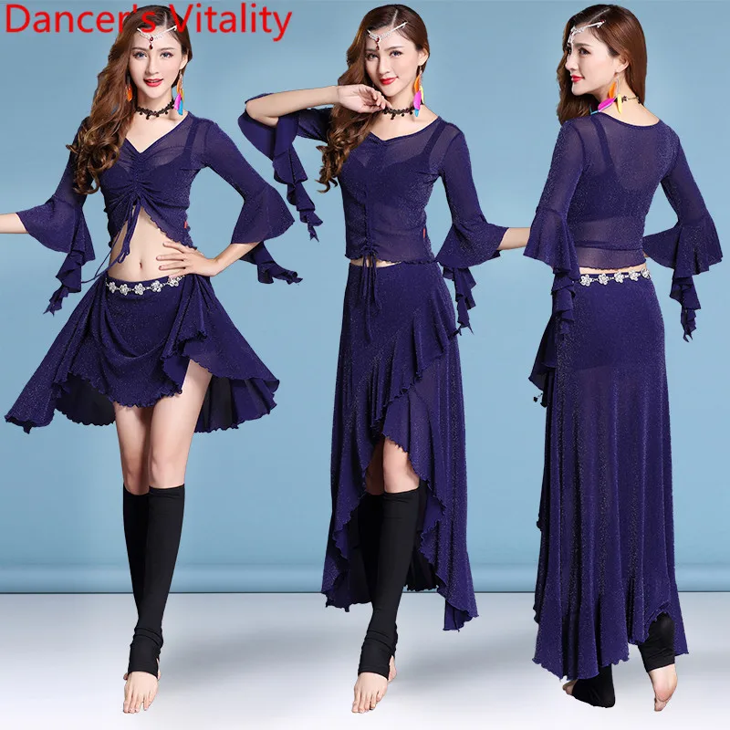 Танец живота Новый топ юбки сексуальные женщины начинающих Slim Fit весна лето сетка
