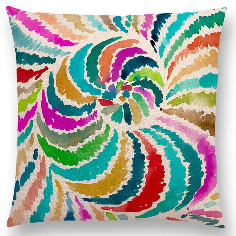 Горячая Распродажа Цветные подушки для дивана в стиле бохо с акварелью мандалой