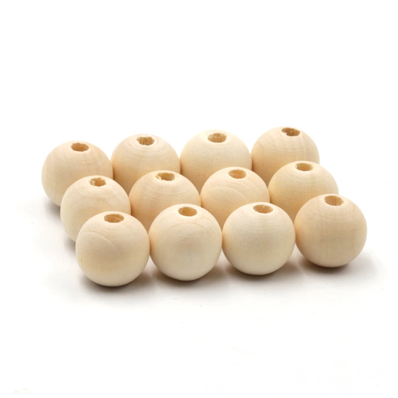 

2018 New Fine Quality Unfinished Wooden Beads 8-35mm Teething Beads Round Wood Teether Beads For baby care Toys Jewelry