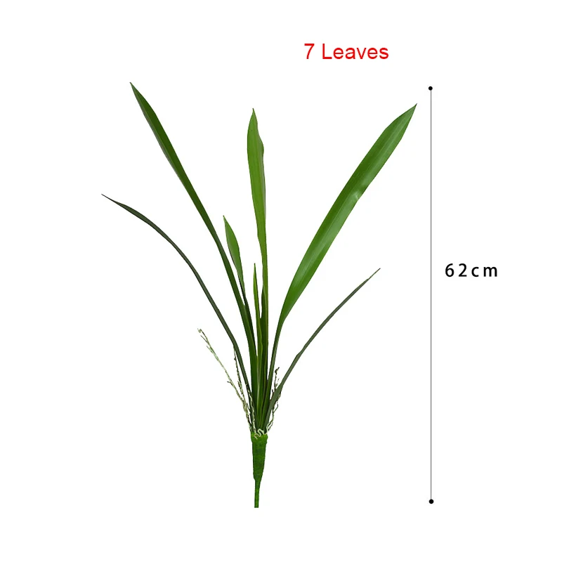 7 leaves Искусственные листья цимбидия, искусственные зеленые растения для свадьбы, украшения дома, сада, поддельные пластиковые растения, сделай сам, растения бонсай - Цвет: 7 leaves