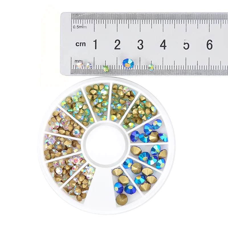 1 колесо 3 вида цветов разные размеры блестящие украшения стразы для дизайна