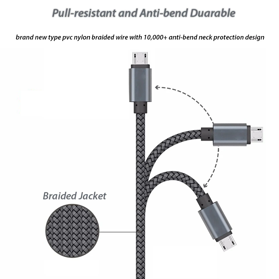 2/3 метра Micro USB кабель для зарядного устройства 25 см короткий Microusb Cavo Micro-Usb Xiaomi Redmi 7