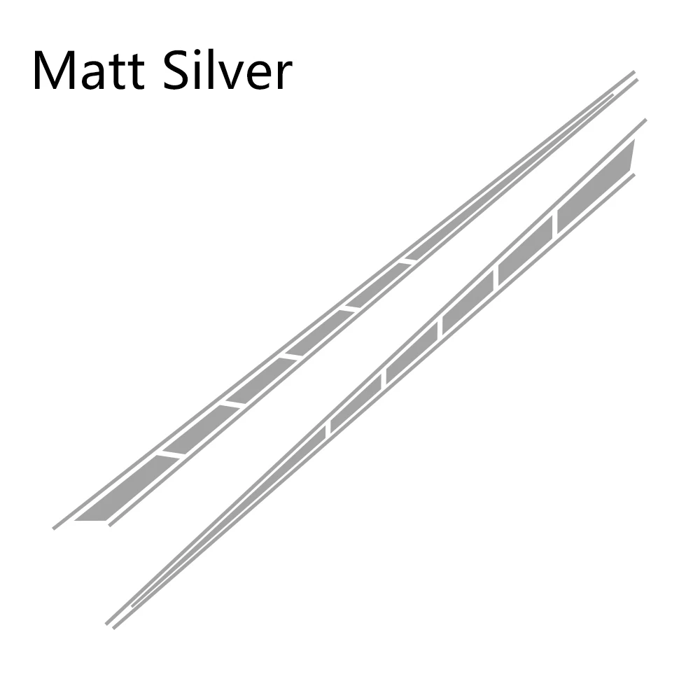 Matt Silver 2 шт./лот, 300x14 см, наклейки с обеих сторон, тюнинг, стиль, боковая полоса, бампер, автомобильная пленка, виниловая пленка, товары для автомобилей, автомобильные аксессуары - Название цвета: Matt Silver