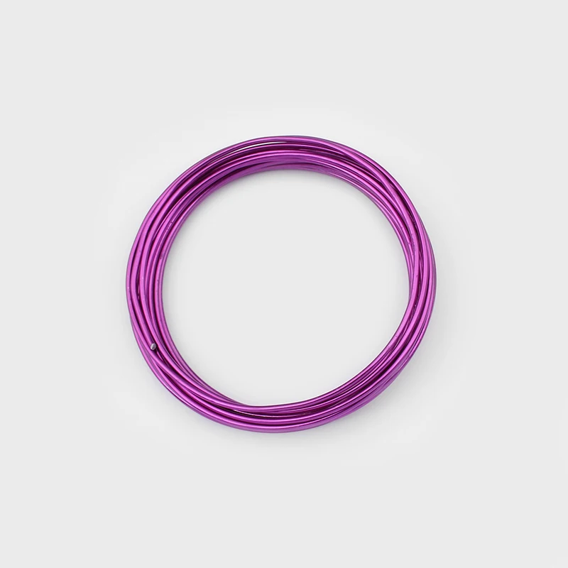 purple 5 метров анадизированный диаметр алюминиевый провод 1,5 мм 2 мм Мягкий Ремесло Универсальный окрашенный Алюминиевый металлический провод для DIY ювелирных изделий - Цвет: purple
