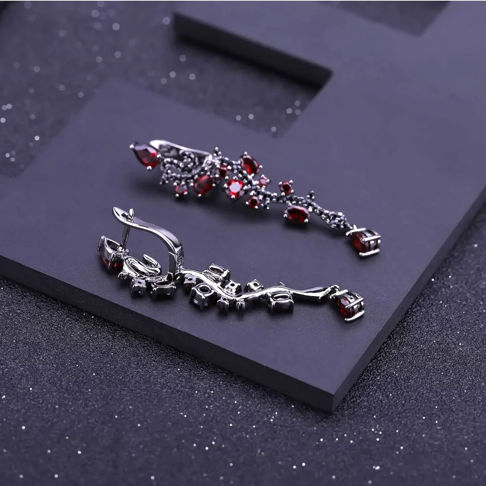 Женские серьги подвески GEM'S BALLET винтажные в стиле панк готика из натурального