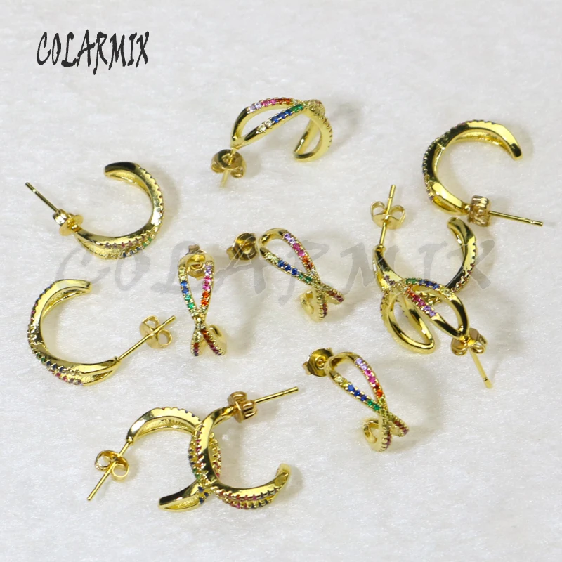 

10 pairs Rainbow crystal earrings crystal stud jewelry accessories for women jewelry gift crystal stud earring 5657