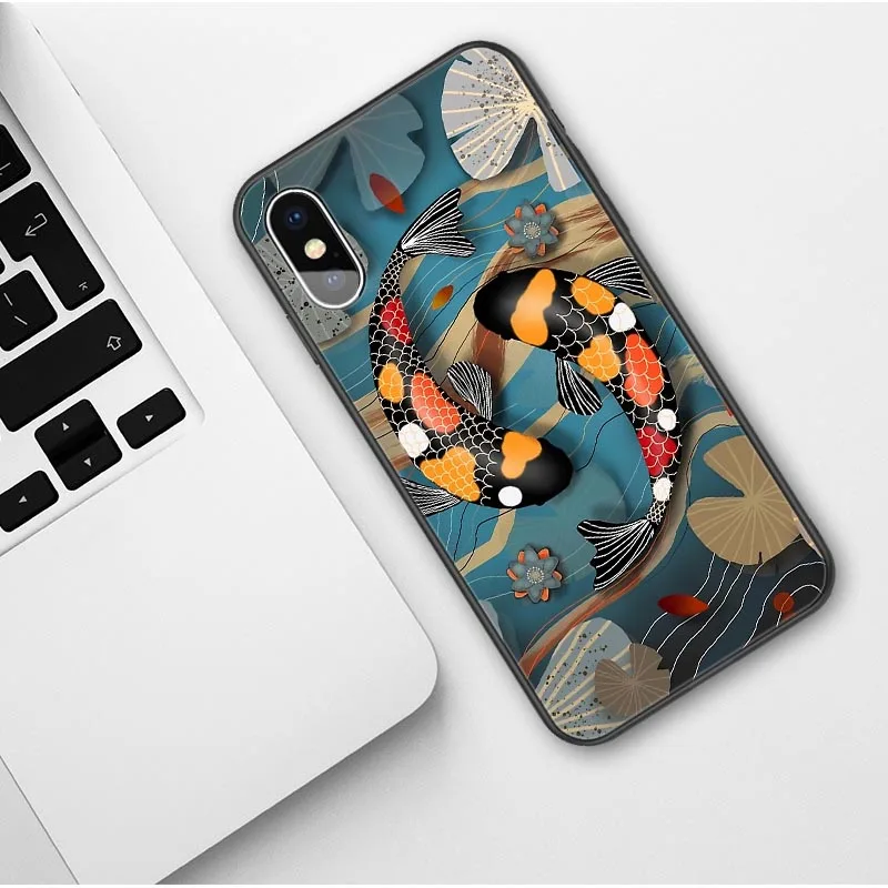 Японский Lucky Koi Fish волна канагава чехол для iphone 12 11 Pro Max SE 2020 X XR XS 6 6s 7 8 плюс Чехол Coque