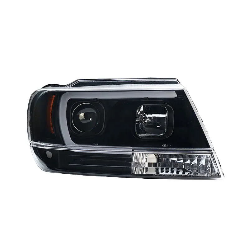 No light bulb Автомобильный Стильный чехол на голову для Jeep Grand Cherokee фары 1991-2004 светодиодный фонарь DRL Объектив Двойной Луч би-ксенон HID - Цвет: No light bulb