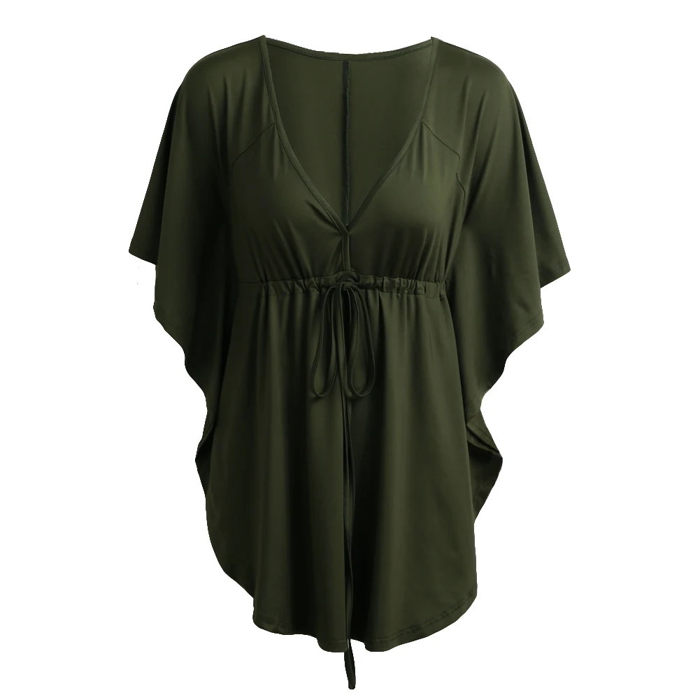 Женская футболка с V образным вырезом рукавом летучая мышь|plus size t shirt|fashion shirt woment