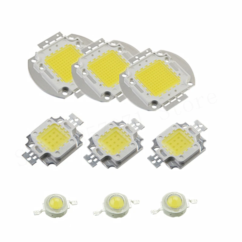 Высокая мощность светодиодный белый чип 1 Вт 3 10 20 30 50 100 SMD COB свет бисера|Подвесные