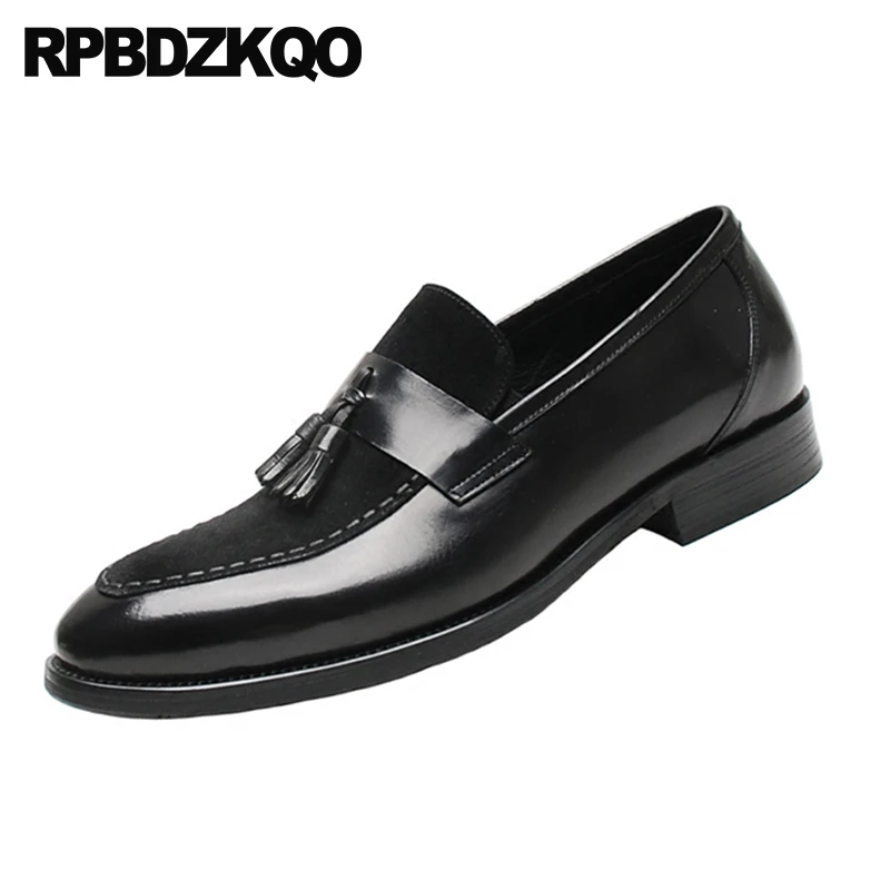 Нубук Мужская обувь с кисточками для выпускного вечера 2021 острым носком цвет: